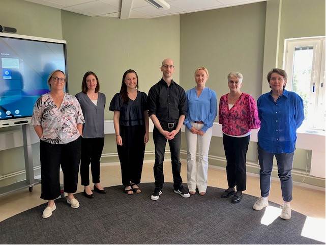 Med på bilden: Åsa Lundell, Frida Bernhardsson, Maja Hagström (SKR), Mikael Mattsson Flink (SKR), Marie Nyström, Maria Porshage och Karin Lindström (SKR) Gruppfoto