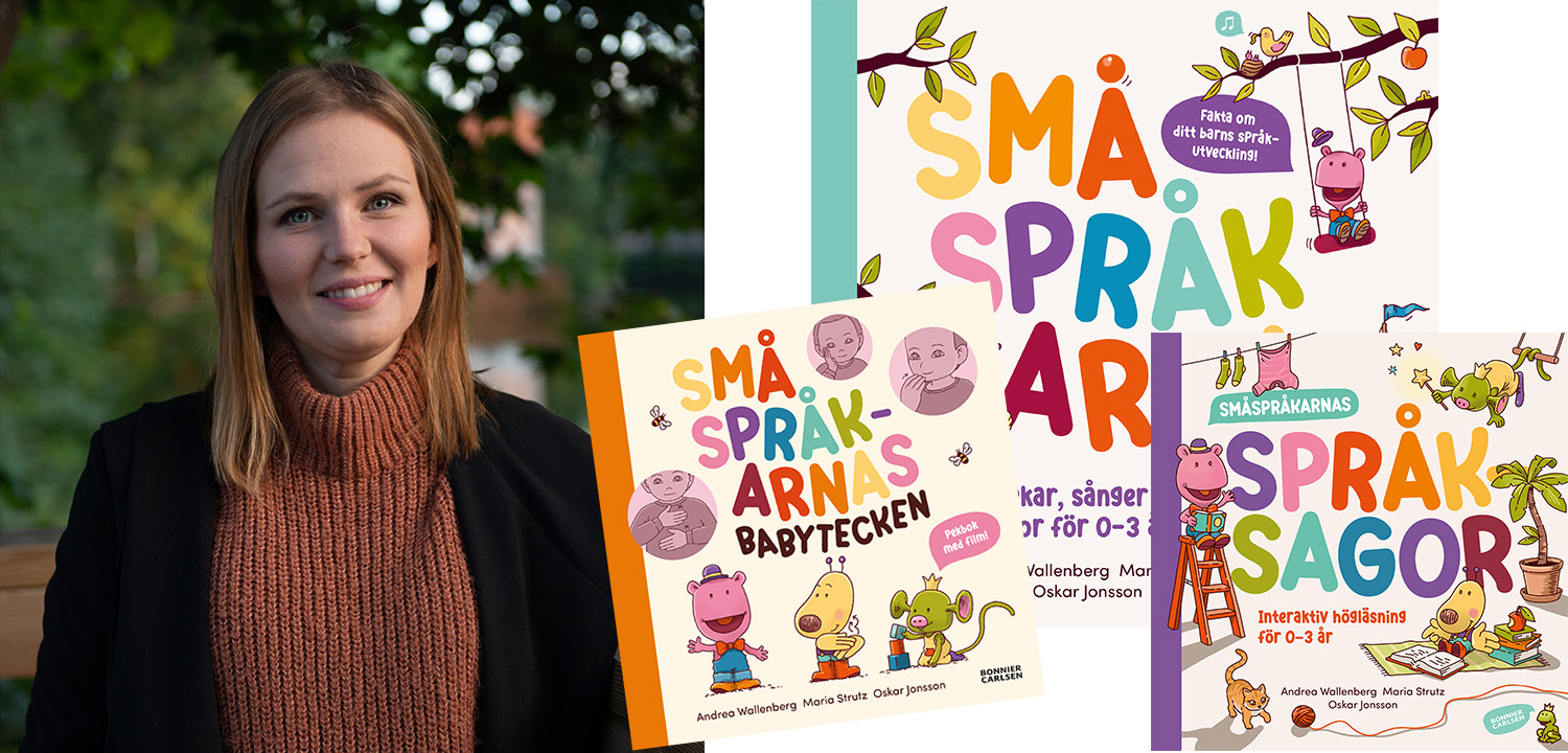 Maria Strutz och böckerna i serien Småspråkarna.
