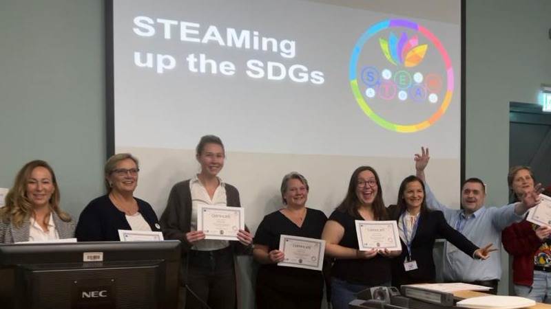Lärarna från Runstensskolan i Haninge deltar i projektet STEAM-ing up the sustainability with Sustainable Development Goals