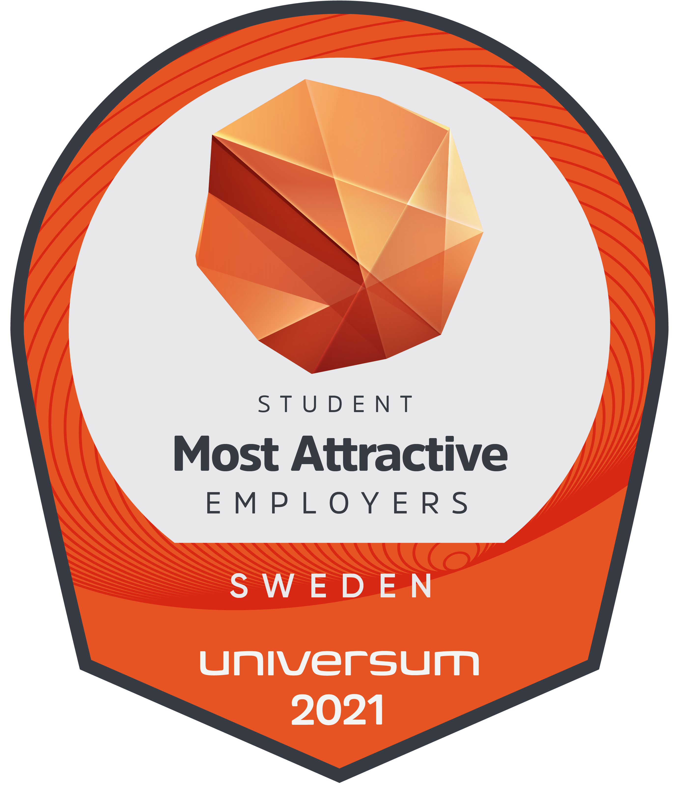 Emblem över Universums utmärkelse för attraktiva arbetsgivare