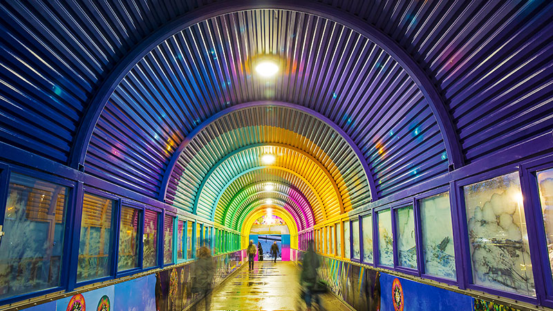 Gångtunnel mot Rudan.