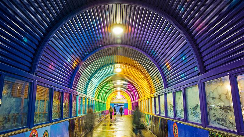 Gångtunnel mot Rudan.