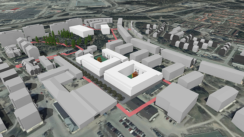 Jordbro etapp 1 - 3dvy från sydost
