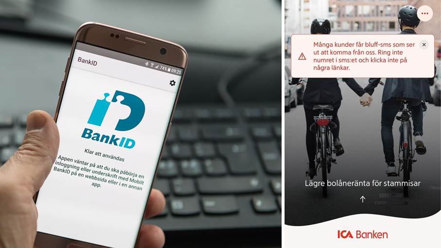 Svara aldrig på oväntade SMS om lån eller krediter och logga aldrig in med BankID på uppmaning av någon som oväntat kontaktar dig.
