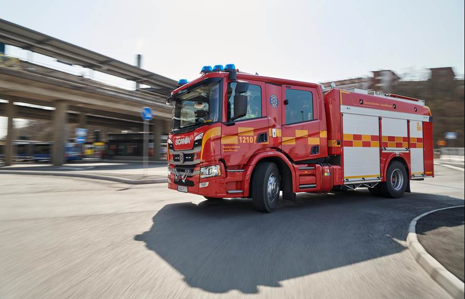 Foto: Scania Brandbil i rondell