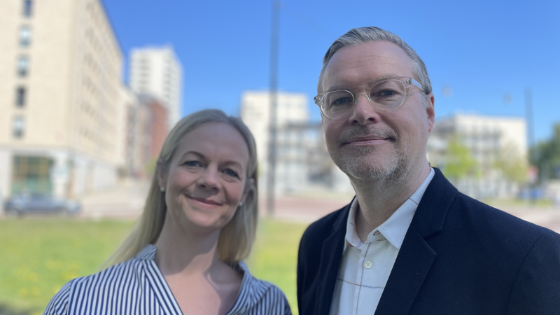 Bild på Caroline Thunström, mark- och exploateringschef och Andreas Paulson, stadsarkitekt