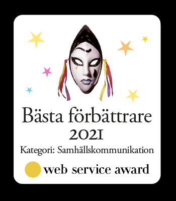 Web ServiceAwards utmärklese för "bästa förbättrare" i kategorin Samhällskommunikation