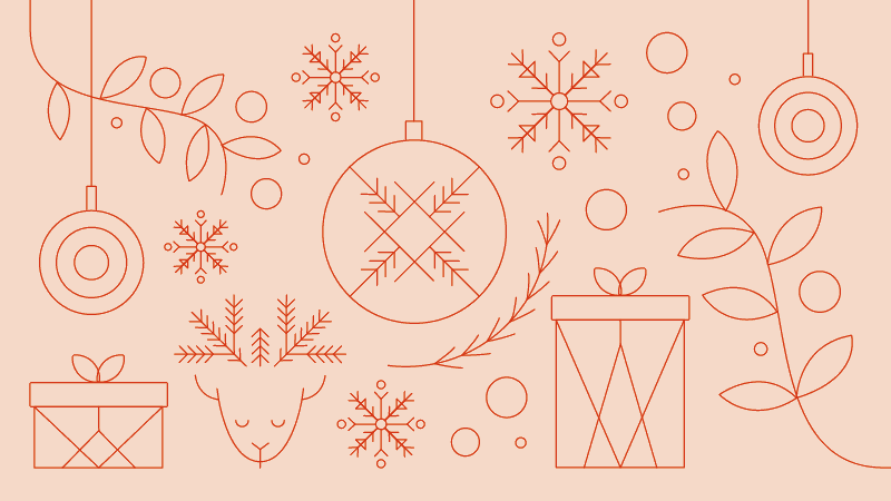 Illustration med julmönster