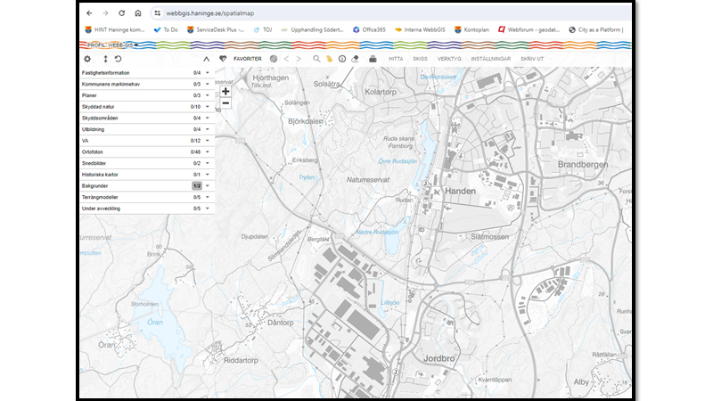 bild på den interna webbkartan