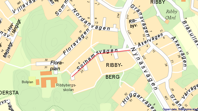 Cykelväg Solhemsvägen Cykelväg längs Solhemsvägen