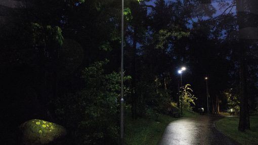 Ljusverket Återsken i Kulturhusparken.