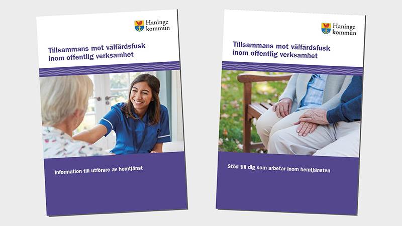 Två broschyrer mot en ljus bakgrund