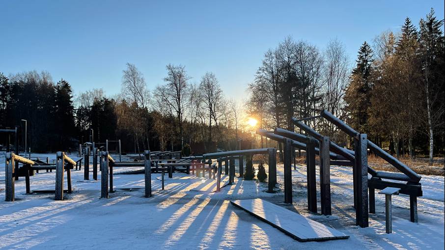 Utegymmet vid Rudans friluftsområde Bild på utegymmet vid Rudan.