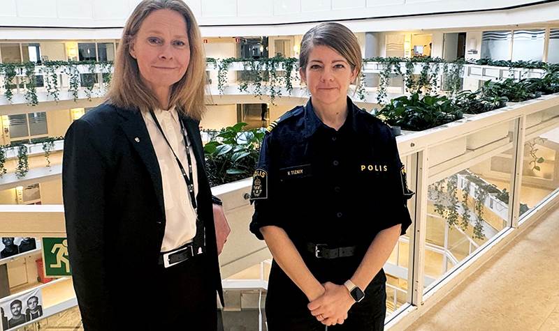 Kommundirektör Kristina Tidestav och Klara Tizkiy, tf lokalpolisområdeschef Haninge/Nynäshamn. Kommundirektör Kristina Tidestav och Klara Tizkiy, tf lokalpolisområdeschef Haninge/Nynäshamn.
