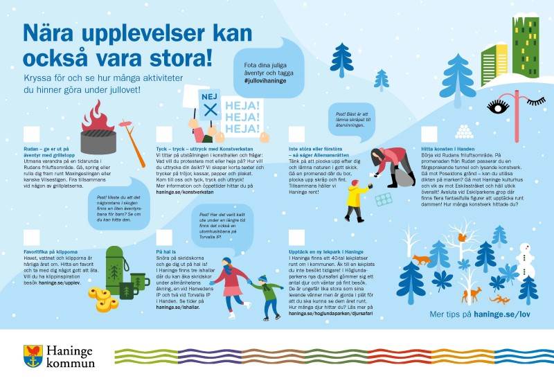 Julbingo med aktiviteter i Haninge