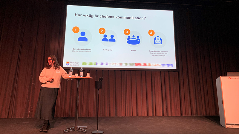 Kommunikationschef Ingeborg Giegold föreläste om kommunikation för chefer.