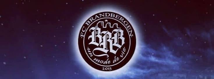 Logotyp i blått för fotbollslaget FC Brandbergen