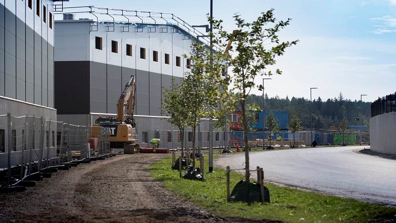 Bilden visar Albyberg, en expanderande företagspark i Haninge. Bilden visar Albybergs företagspark