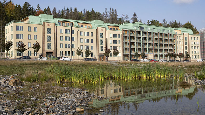 Fasadbild Brf Slänten i Vega