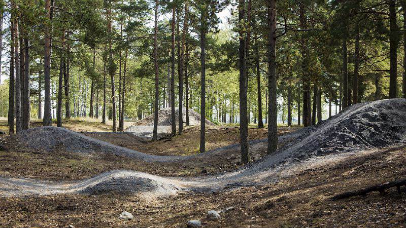 Pumptrackbanan i Eskilsparken.  Pumptrackbana i Eskilsparken.