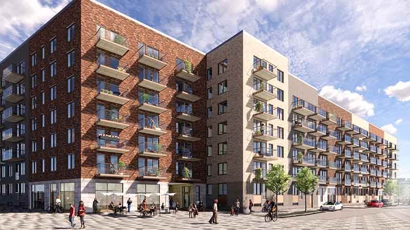 Kvarteret Vinkeln, vy från Handenterminalen. Bild som visar kvarteret Vinkeln, vy från Handenterminalen.