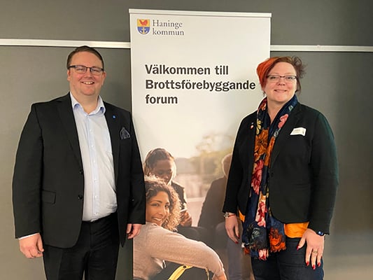 Jens Davidson, (KD) kommunalråd med ansvar för trygghetsfrågor och Meeri Wasberg, (S) kommunstyrelsens ordförande Jens Davidsson och Meeri Wasberg.png