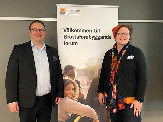 Jens Davidson, (KD) kommunalråd med ansvar för trygghetsfrågor och Meeri Wasberg, (S) kommunstyrelsens ordförande Jens Davidsson och Meeri Wasberg.png