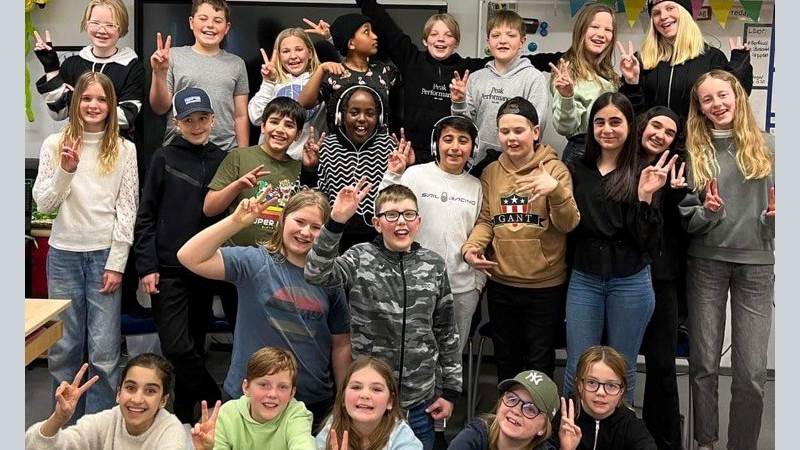 Klass 5B från Måsöskolan deltar i tävlingen Viifemman 2022 Gruppbild på klass 5B Måsöskolan