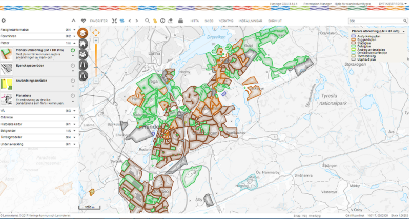 Kartvy från webb-gis Kartvy från webb-gis