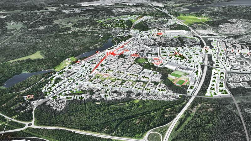 Visionsbild  för Haninge stad år 2050