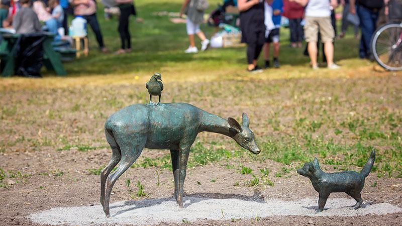 Djur i brons i Åbuparken.