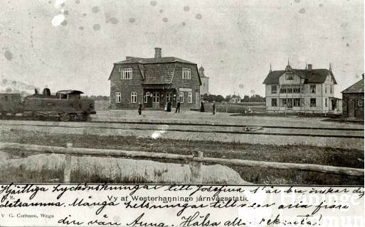 Vykort över Västerhaninge station (Haningearkivet) Vykort över Västerhaninge station (Haningearkivet)