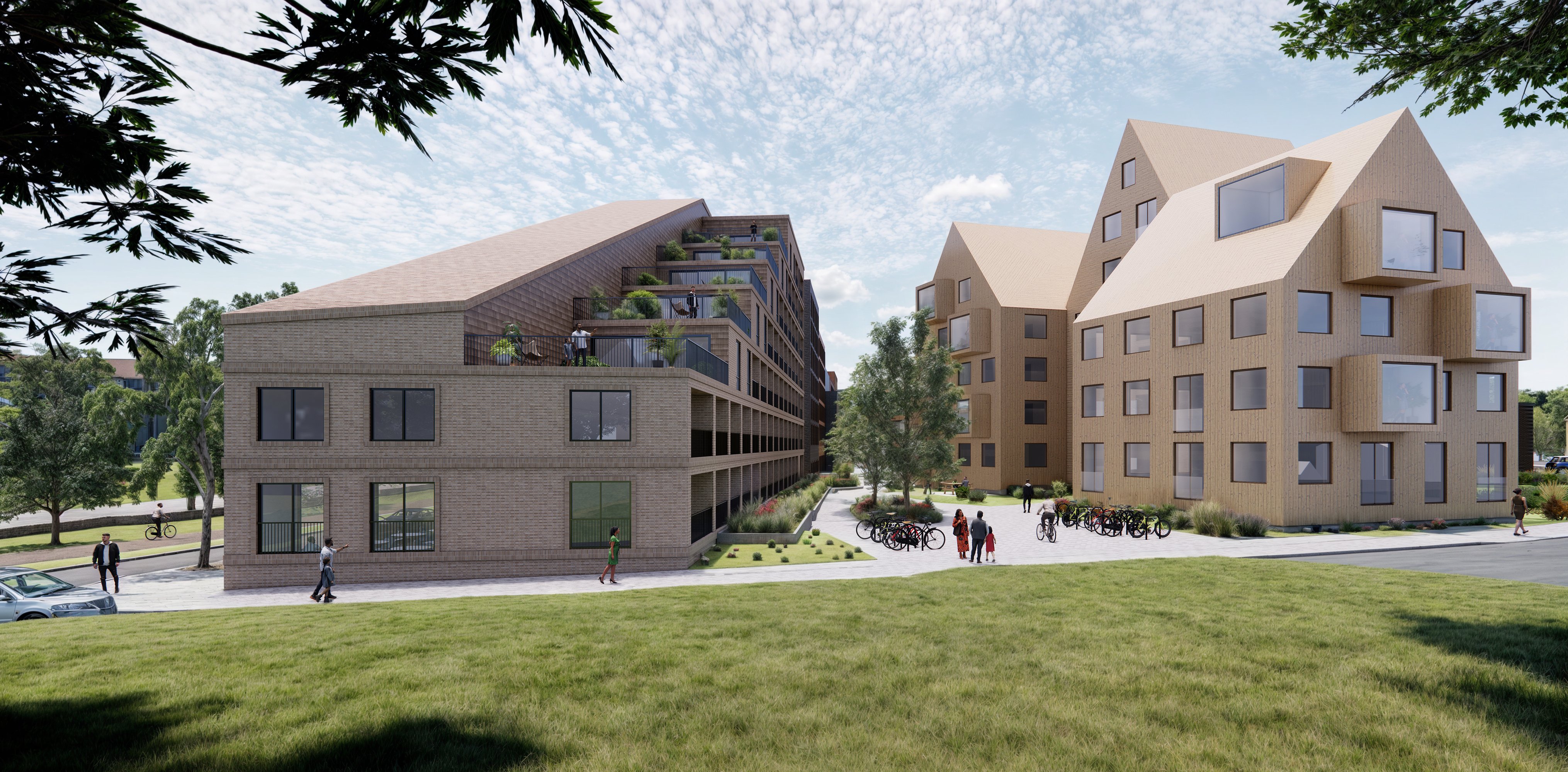 Fotomontage som visar ett förslag på entrén till det nya området.