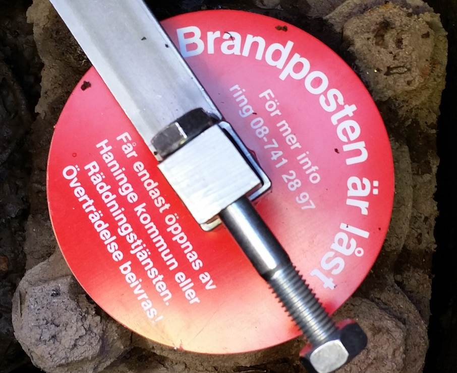 Låst brandpost förstorad