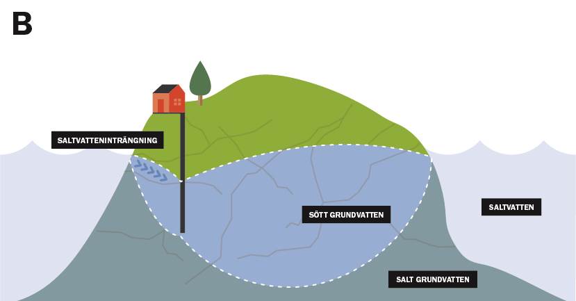 Saltvatteninträngning illustration B