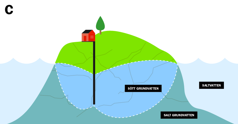 Saltvatteninträngning illustration C