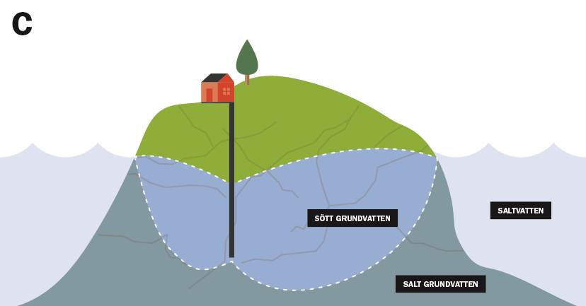 Saltvatteninträngning illustration C