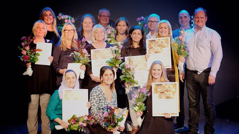 Bild på vinnarna av pedagogiska utmärkelser 2017