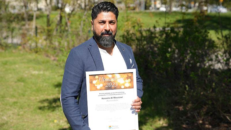 Hussein Al Mousawi, socialpedagog på Runstensskolan. Hussein Al Mousawi, socialpedagog på Runstensskolan.
