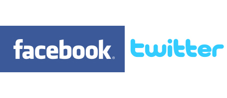 Facebooks och Twitters logotyper