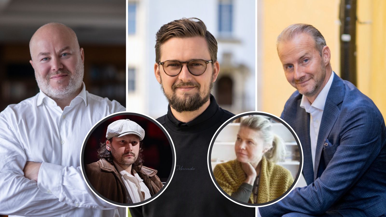 Inklippta porträtt av deltagarna