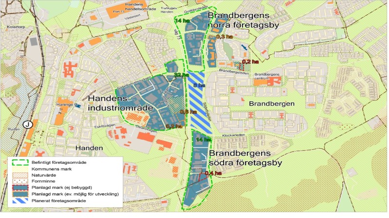Karta över Brandbergen