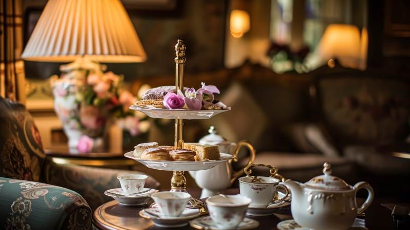 Afternoon tea. Uppdukning av afternoon tea