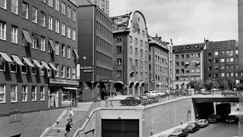 Vy över Stockholm 1975. Stadsvy över Stockholm.