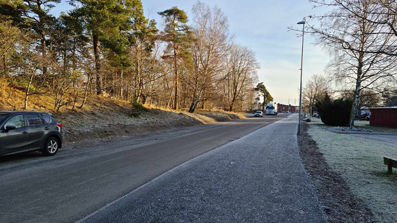 Gång- och cykelbana i ett bostadsområde