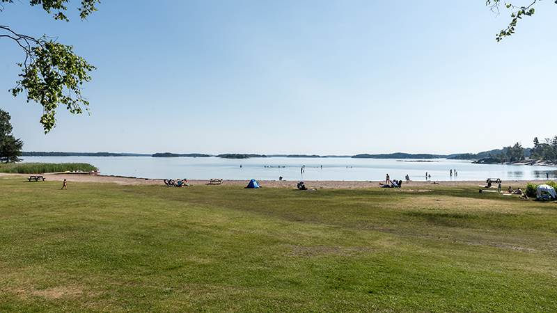 Gålö havsbad. Vy över Gålö havsbad.