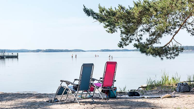 Schweizerbadet på Dalarö. Brygga vid havet på Dalarö