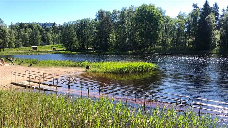 Ramp ner i Nedre Rudansjön.  Ramp ner i Nedre rudansjön.