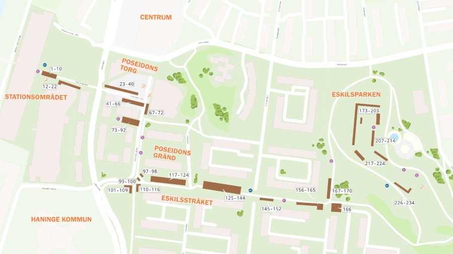 Karta över utställare på Haningedagen 2025