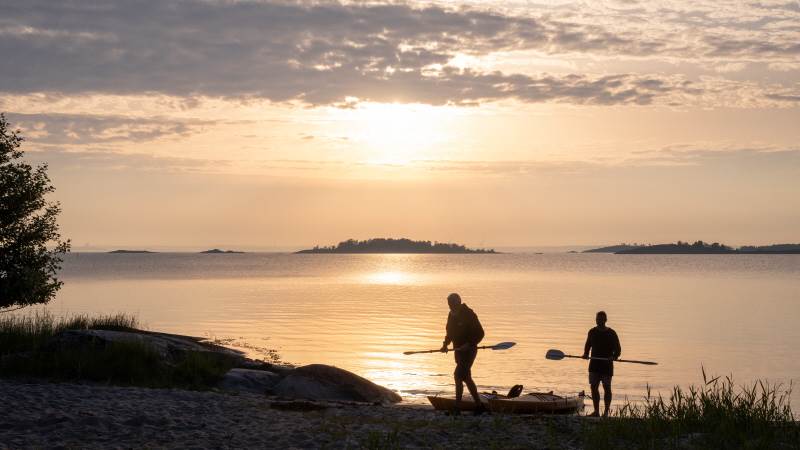 Skymning vid havet på Nåttarö.